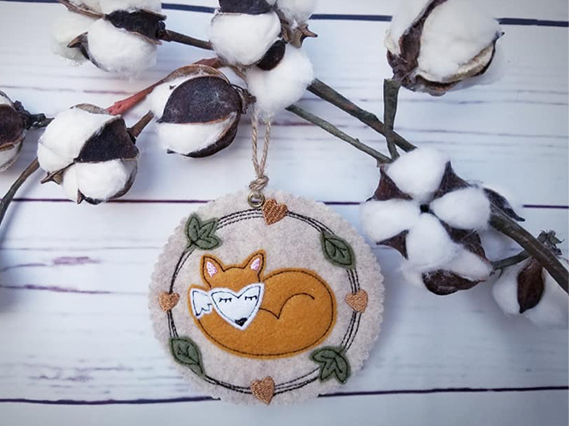 Waldtiere herbstliche Anhänger - ITH-Stickdatei
